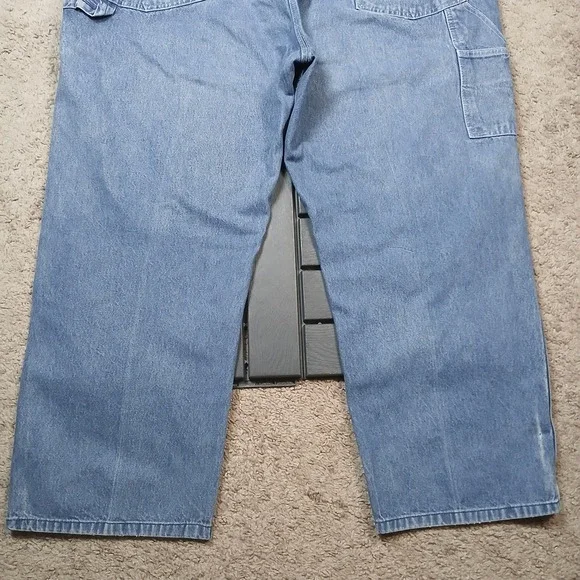 Round House Brand Overalls Men's 48x26 Blue Carpenters Bib Made in USA Vtg JB135 - Picture 13 of 16